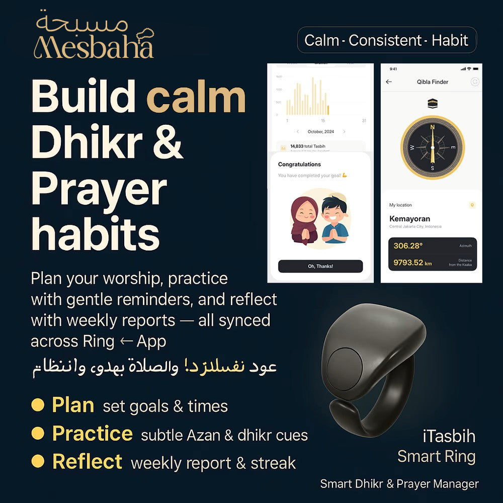 Digital Tasbih for Dhikr – With Prayer Alerts, App Monitoring & Guidance Features (Special Introduction Price £24.99)