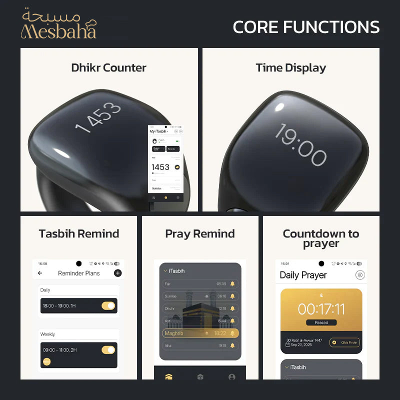 Digital Tasbih for Dhikr – With Prayer Alerts, App Monitoring & Guidance Features (Special Introduction Price £24.99)